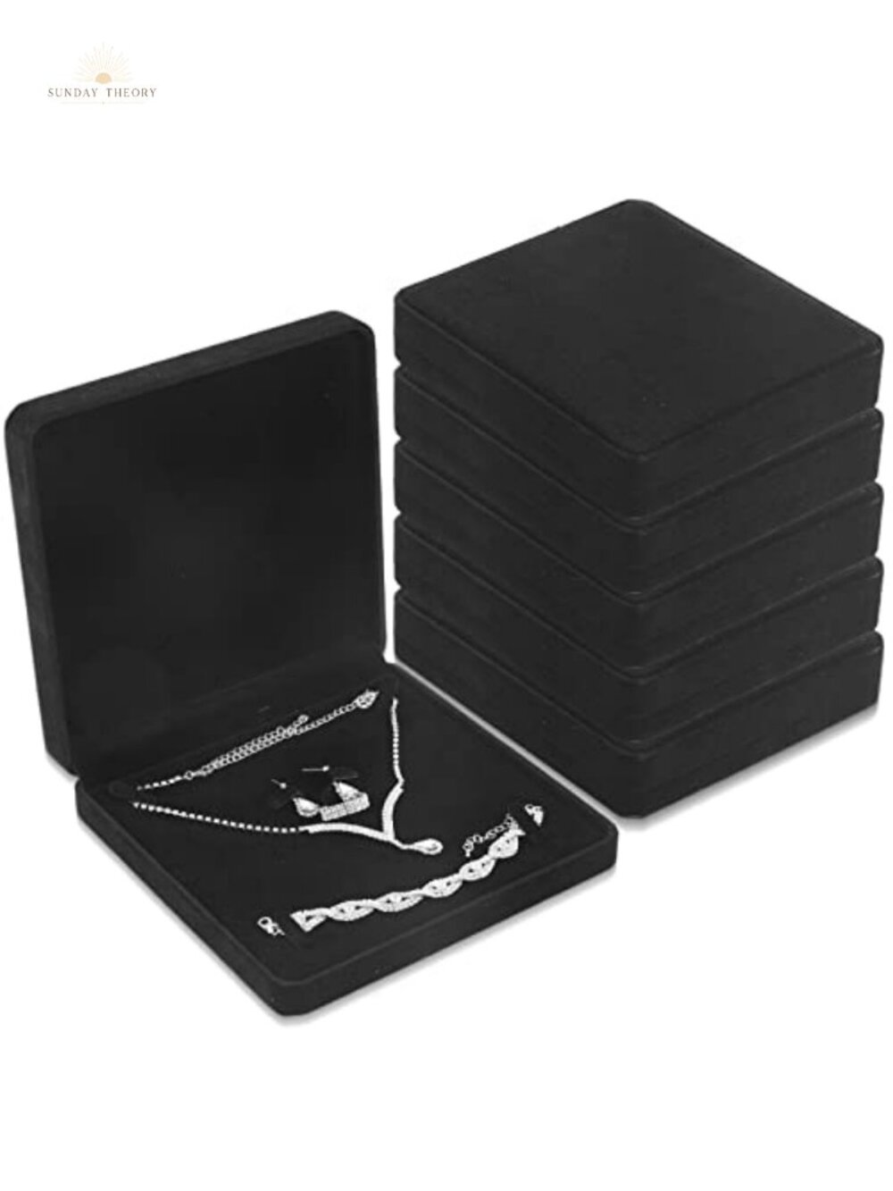 6-Piece Velvet Jewelry Box Set for Women, Necklace Gift Box